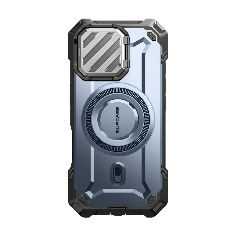 Stylish Surface Design Refined Form iPhone 16 6.1 inch Unicorn Beetle MAG XT MagSafe Case-Metallic Blue