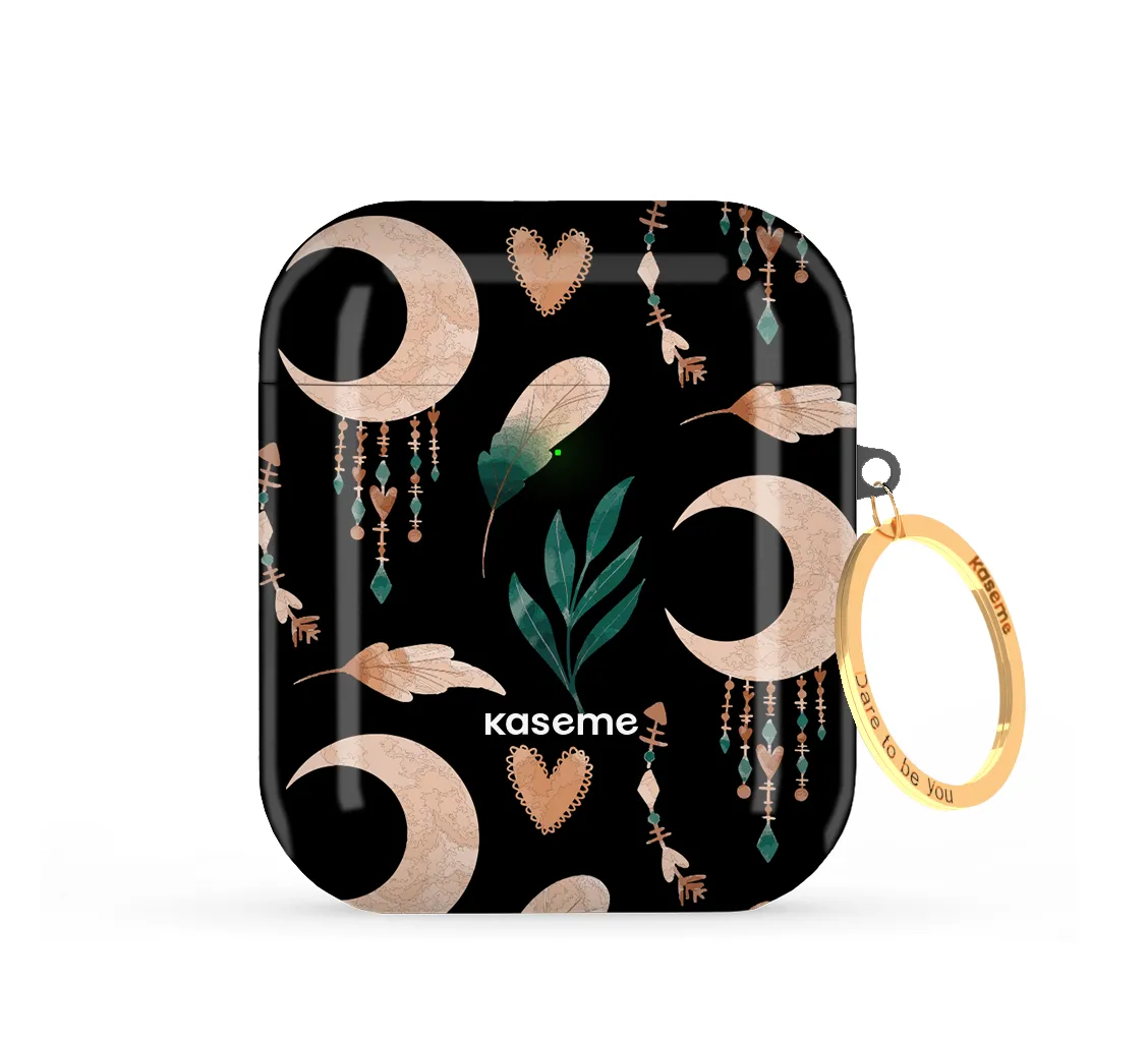 luxury carbon design case shock resistant commuter silicone shell Moonlight Black AirPods Case