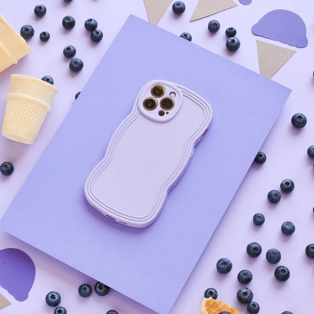 Refined Style Durable Texture Layer NAKD Curvy Phone Case - Blueberry