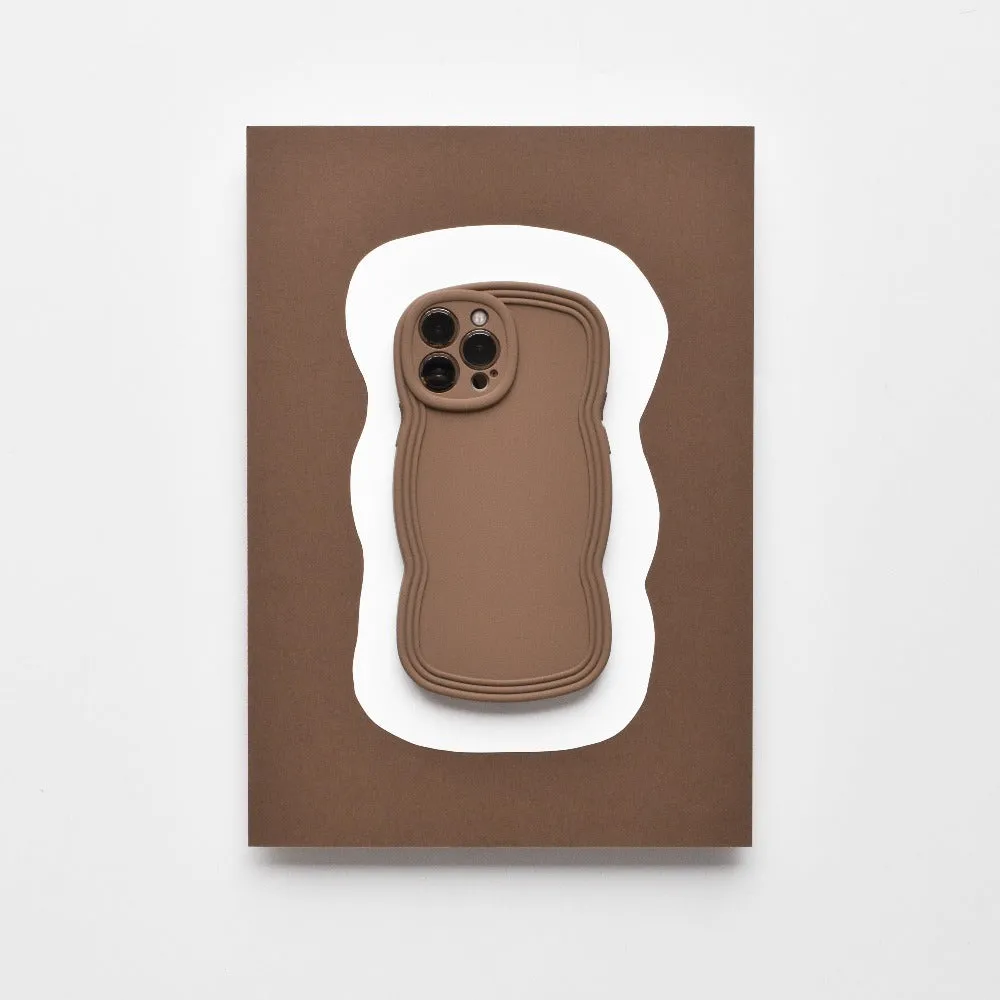 Stylish Surface Design Luxury Finish NAKD Curvy Phone Case - Coffee