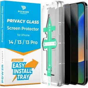 Screen Guard Ultra Max iPhone 14/13/13 Pro Privacy Screen Protector Tempered Glass [2-Pack]