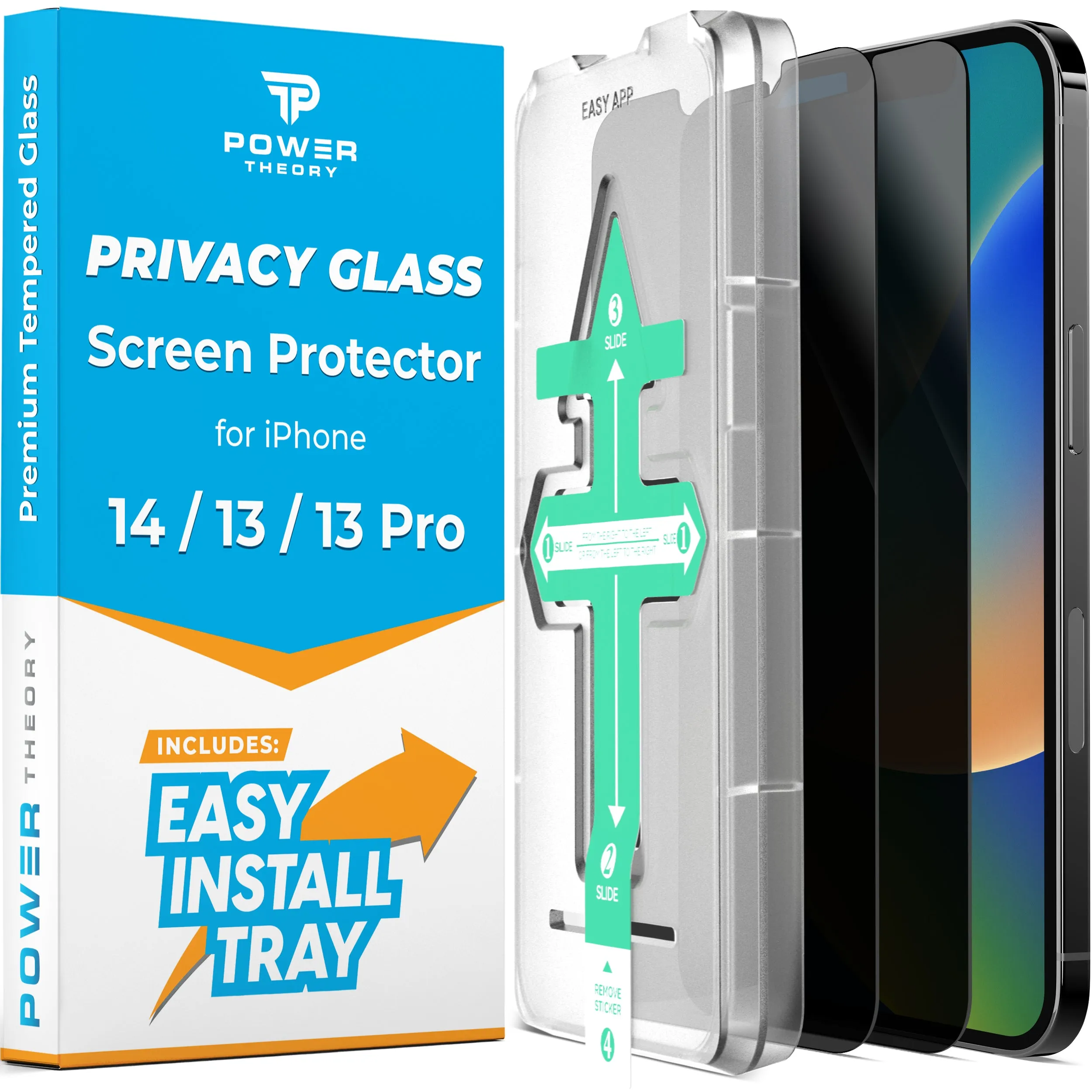 Screen Guard Ultra Max iPhone 14/13/13 Pro Privacy Screen Protector Tempered Glass [2-Pack]