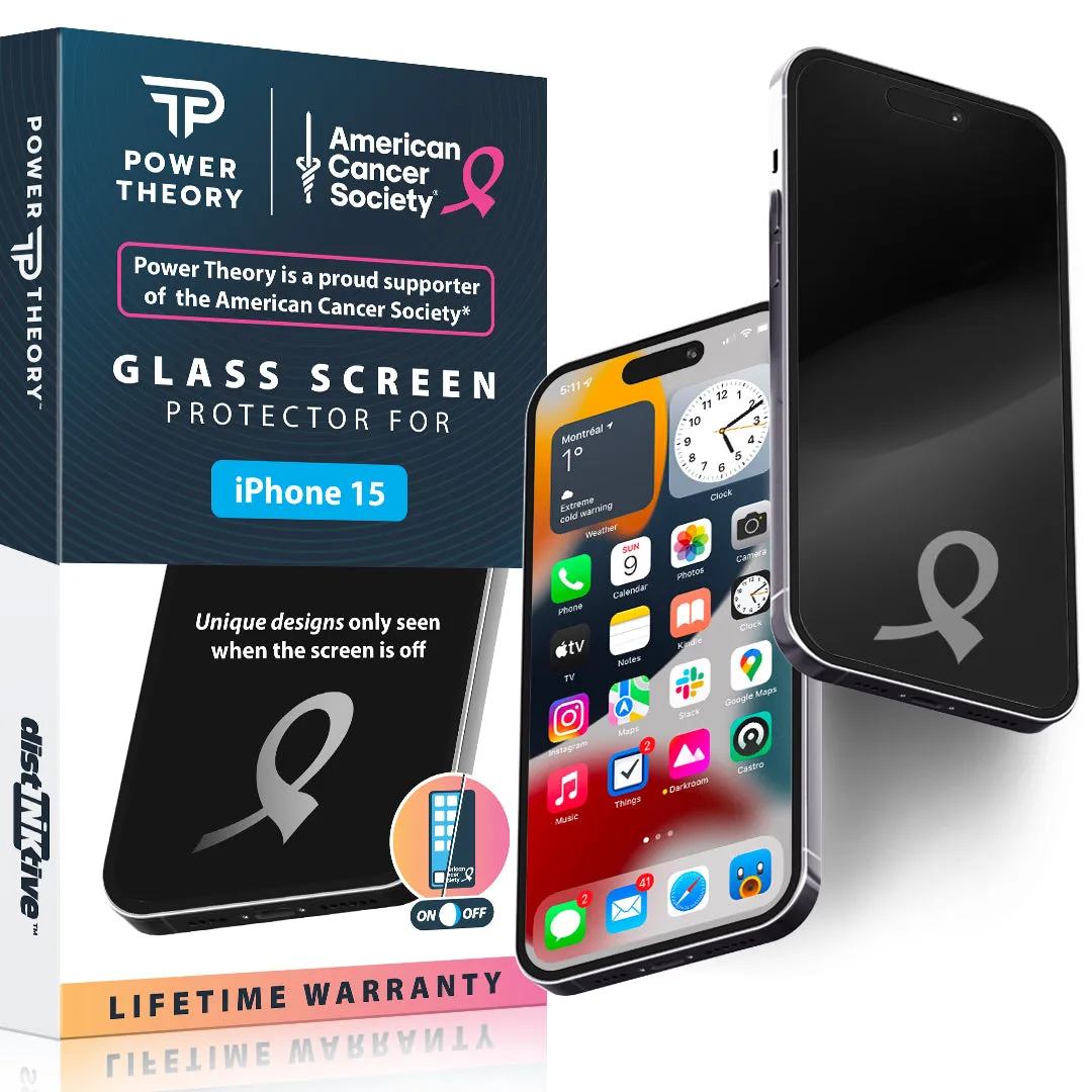 iPhone 15 Tempered Glass Screen Protector Benefitting The American Cancer Society [2-Pack] gaming monitor protector Smooth Touch Ultra