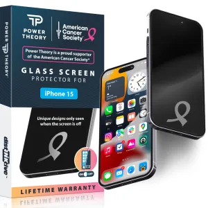 iPhone 15 Tempered Glass Screen Protector Benefitting The American Cancer Society [2-Pack] gaming monitor protector Smooth Touch Ultra