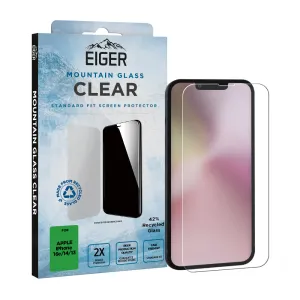 Eiger Mountain Glass CLEAR Screen Protector for Apple iPhone 16e/ 14/ 13 HD Display Shield