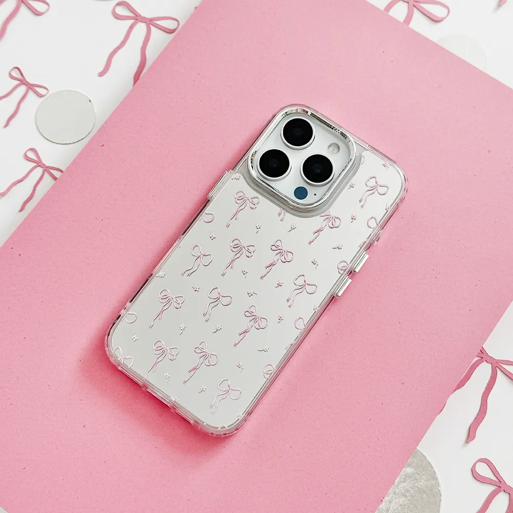 Mirror Phone Case - Dainty Bows Impact Cushion