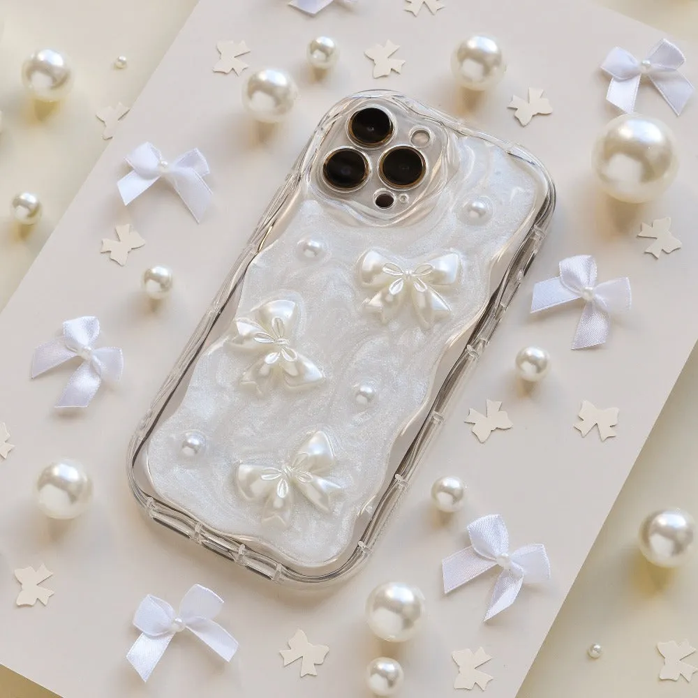Protective Shell Design Scratch Resistant Pearls & Bows Phone Case