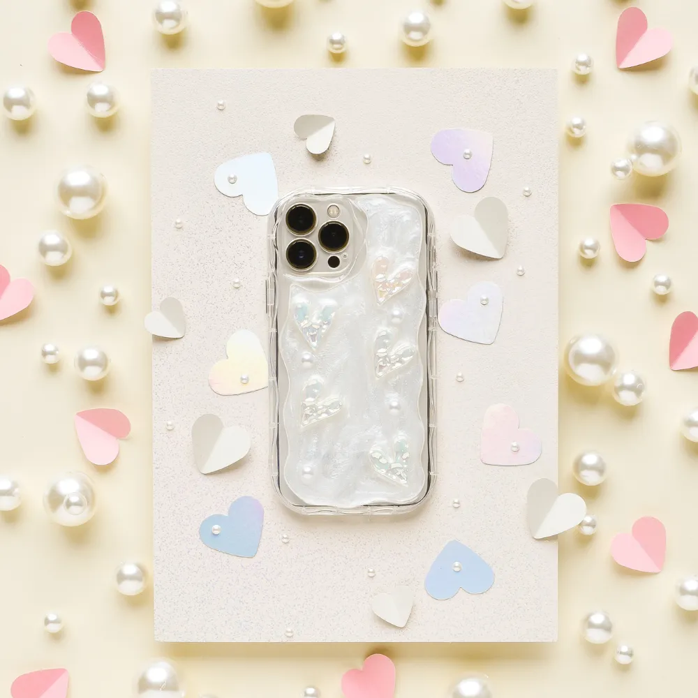 everyday elegance Pearly Hearts Phone Case - Clear