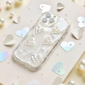 Travel Friendly Gift Choice Pearly Hearts Phone Case - Clear