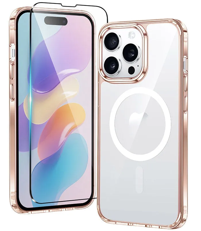 FNTCASE for iPhone 14 Pro Max Clear Phone Case: Magnetic Charging Shockproof Magsafe Support Fashion Statement Tough Exterior