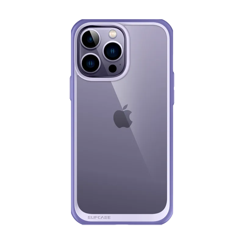 iPhone 14 Pro Max 6.7 inch Unicorn Beetle Style Slim Clear Case-Deep Purple Ultra Thin