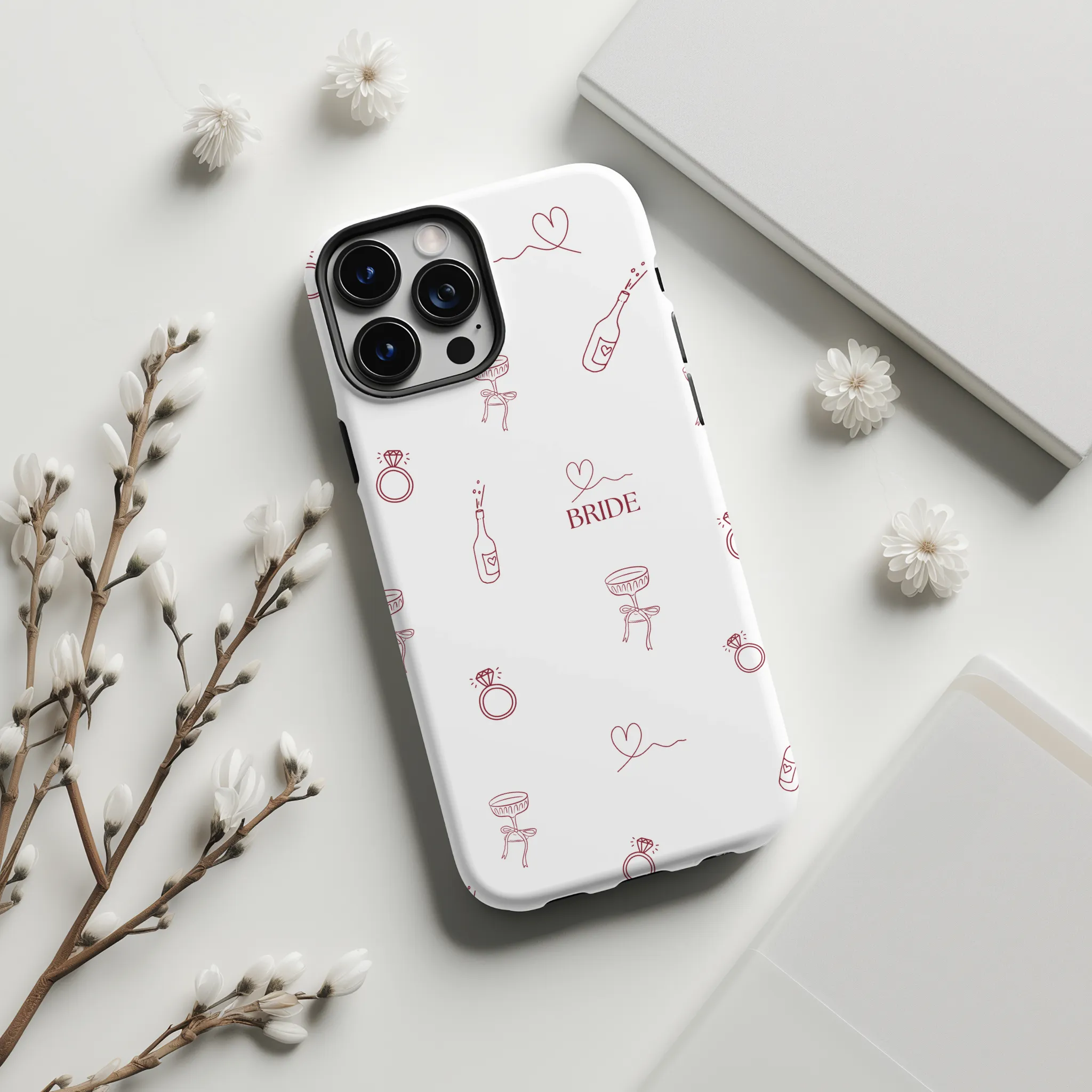 Personalised Bridal Tough Phone Case Durable Texture Layer Urban Design