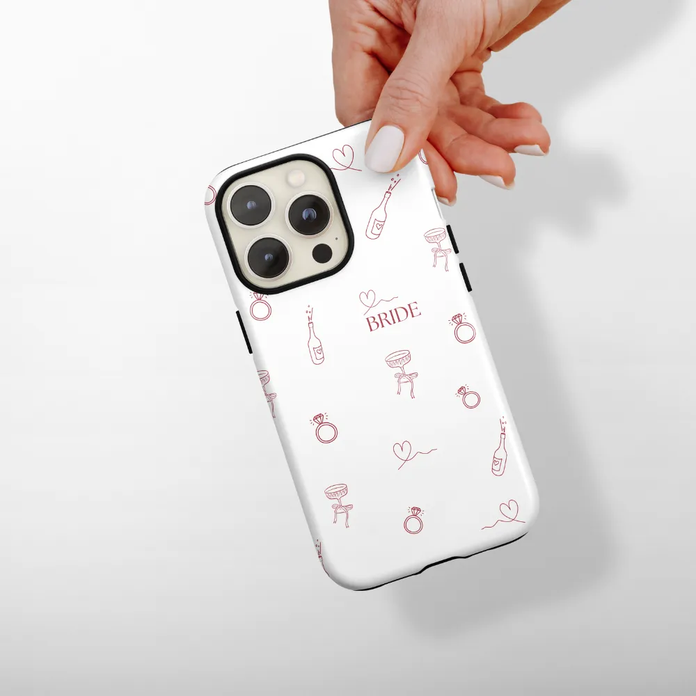 Personalised Bridal Tough Phone Case Protective Edge