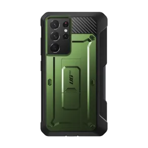Galaxy S21 Ultra Unicorn Beetle Pro Rugged Case with S-Pen Holder - Dark Green Fashion Touch Premium Style
