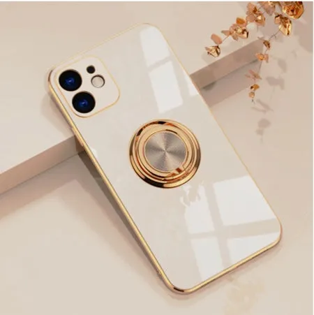 Luxury Magnetic Ring Holder Case for iPhone 15 / 14 / 13 / 12 ?C Shockproof, Stand Function Sleek Feel