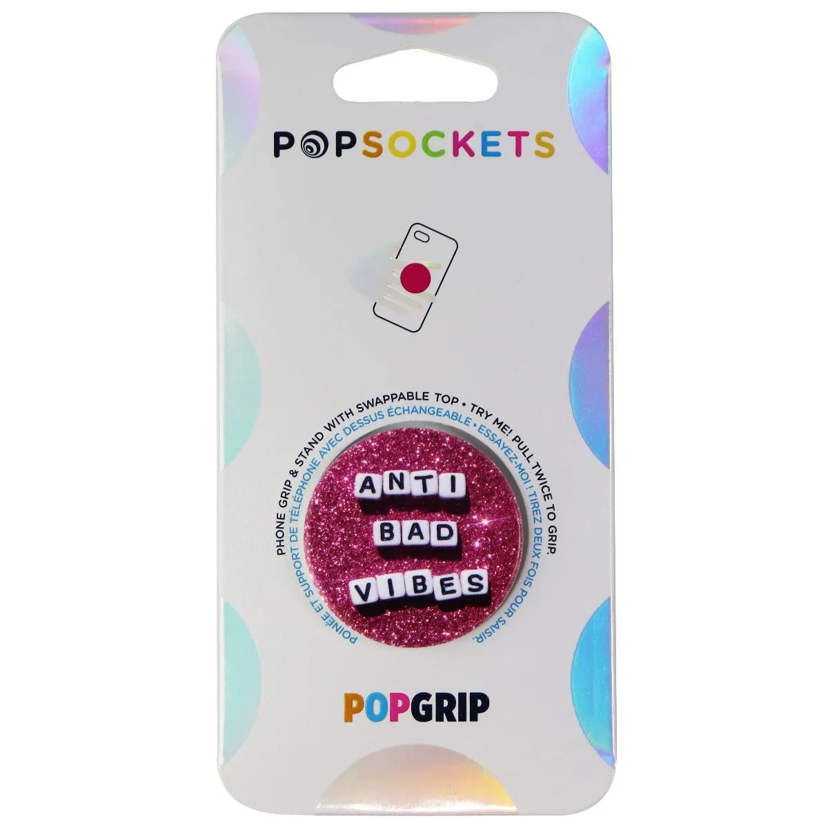 PopSockets: PopGrip with Swappable Top for Phones & Tablets - Anti-Bad Vibes Classic Grip