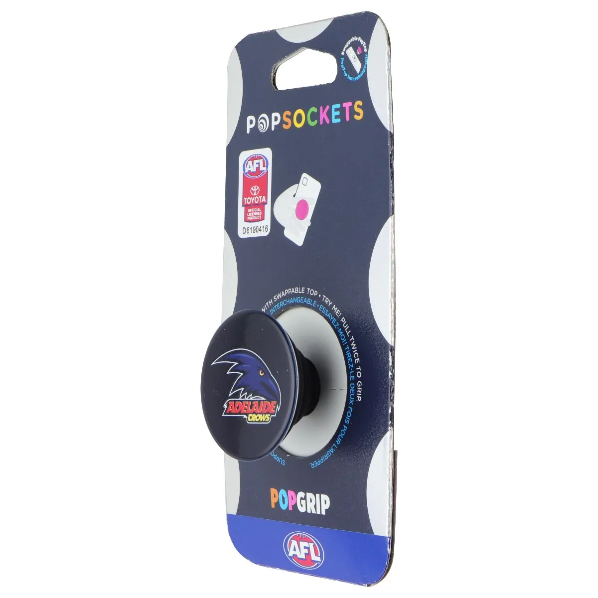 PopSockets PopGrip Expanding Stand Grip w/ Swappable Top - AFL Adelaide Crows Grip Slide Trio