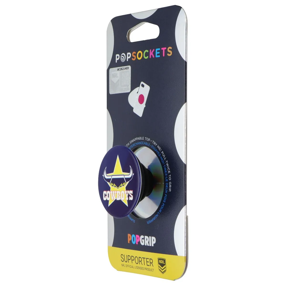 PopSockets PopGrip Expanding Stand Grip w/ Swap Top - NRL North Qnsland Cowboys Pop Socket Animal Gift Pop Socket Mobile Grip