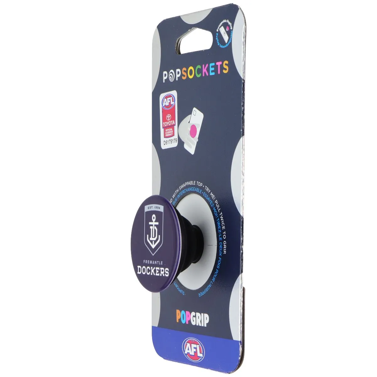Pop Socket Chic PopSockets PopGrip Expanding Stand Grip w/ Swappable Top - AFL Fremantle Dockers