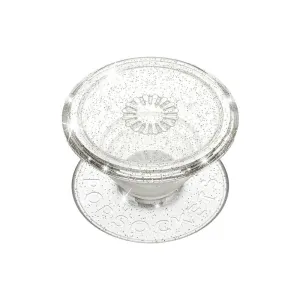 PopSocket Grip - Clear Silver Glitter Pop Socket Cool Gift