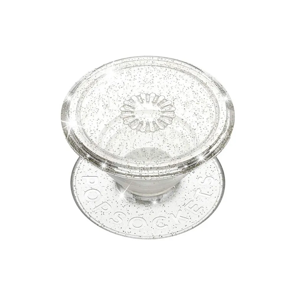 PopSocket Grip - Clear Silver Glitter Pop Socket Cool Gift