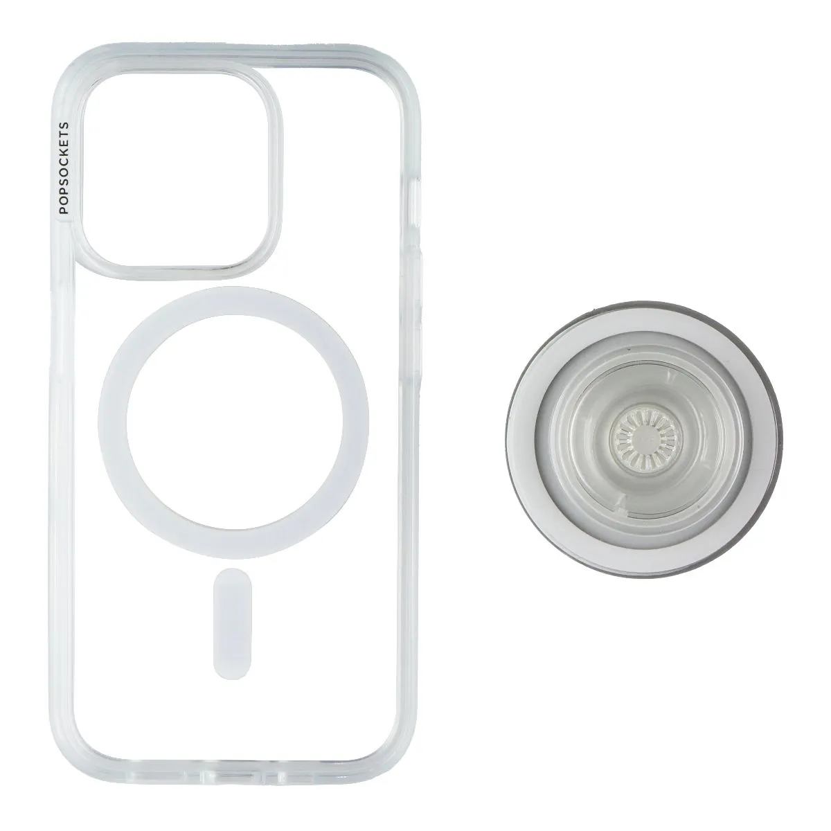 PopSockets PopCase for MagSafe for iPhone 15 Pro - Clear Pop Socket Work Use Pop Socket Minimalist Design