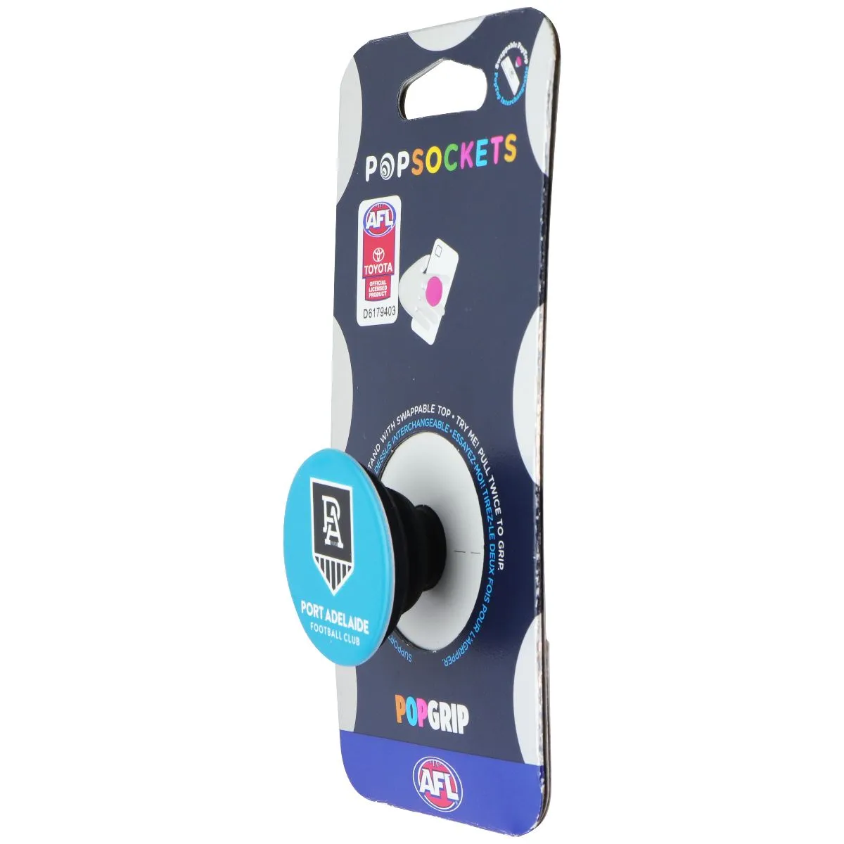 PopSockets PopGrip Expanding Stand Grip w/ Swappable Top - AFL Port Adelaide FC Pop Socket Urban