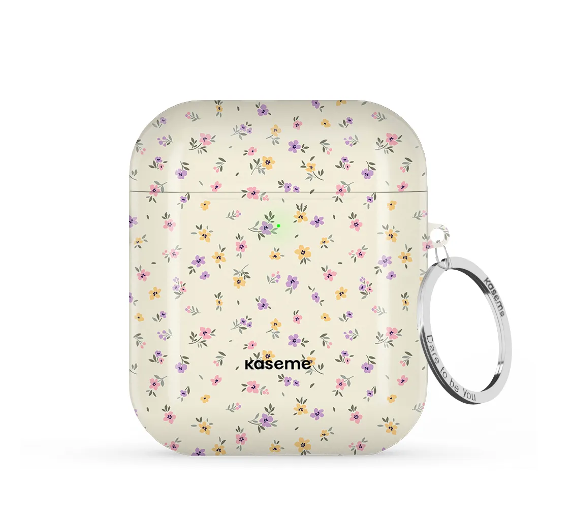 Portable Rubber Case Trendy Compact Holder Porcelain Blossom Airpods case
