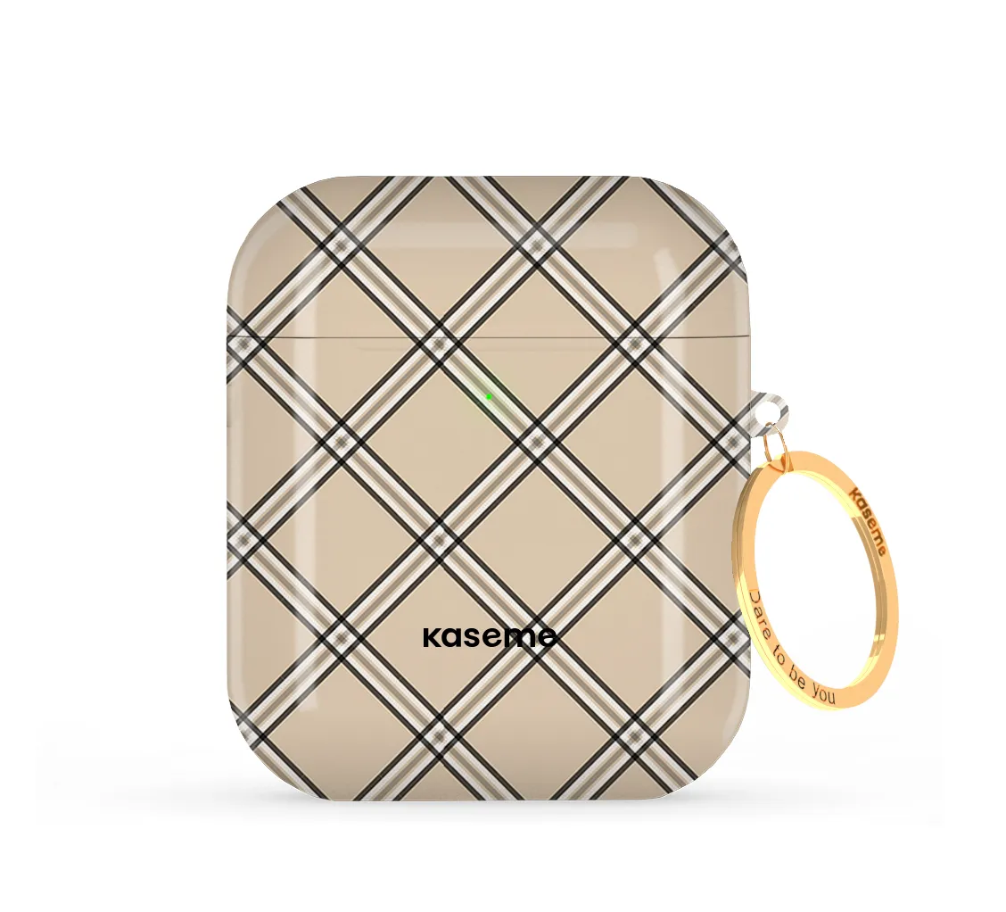 smooth pastel airpods protector Flannel Beige AirPods Case