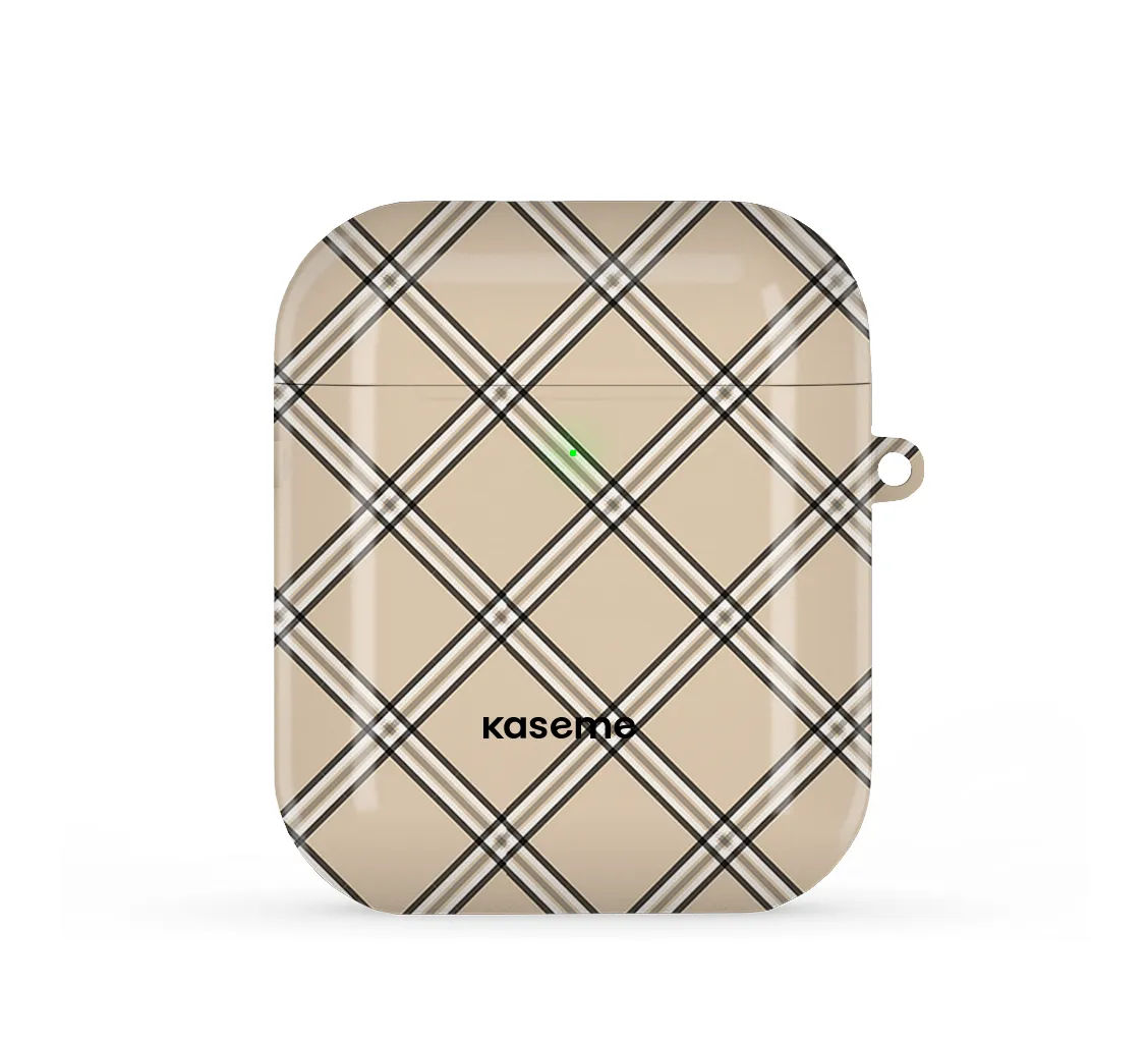 Flannel Beige AirPods Case compact daily use case