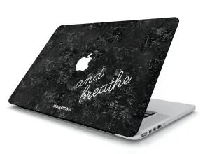 minimal travel case Exhale Black MacBook skin