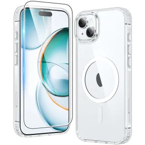 Shock Absorption Layer Anti Scratch Layer iPhone 15 Clear Phone Case: Magnetic Charging Anti Yellowing Shockproof Magsafe Support