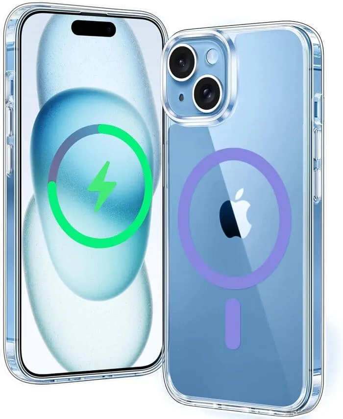 iPhone 15 Clear Phone Case: Magnetic Charging Anti Yellowing Shockproof Magsafe Support Premium Quality Everyday Accessory