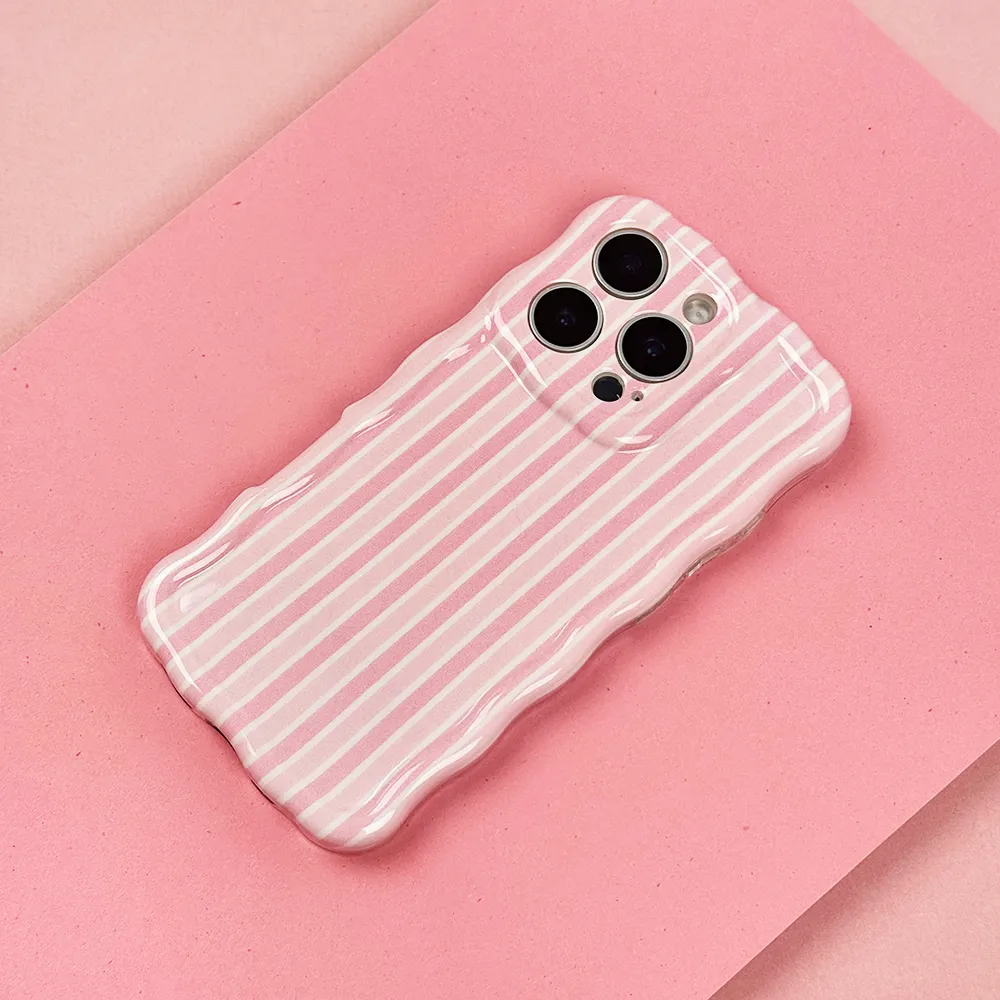 Wavy Phone Case - Powder Stripe Protective Design Modern Surface Design
