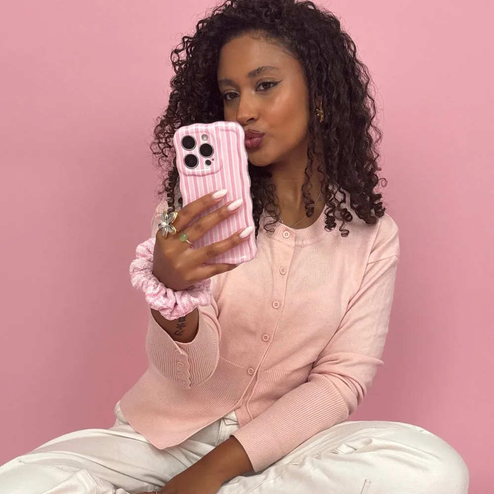 Wavy Phone Case - Powder Stripe Minimal Form