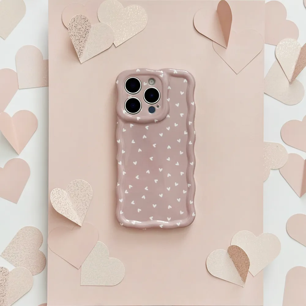 anti dust Rugged Surface Wavy Phone Case - Chai Hearts