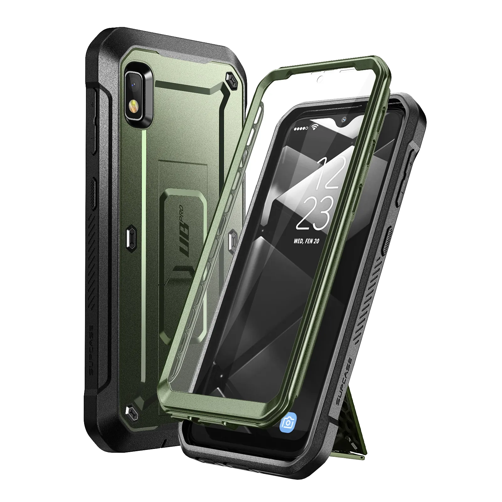 Galaxy A10e Unicorn Beetle Pro Rugged Holster Case-Dark Green Light Form