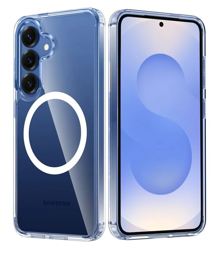 FNTCASE for Samsung Galaxy S25/ S24 6.2 Inch Case: Magnetic Charging Anti Yellowing Shockproof Magsafe Support Phone Case Trendy Layer