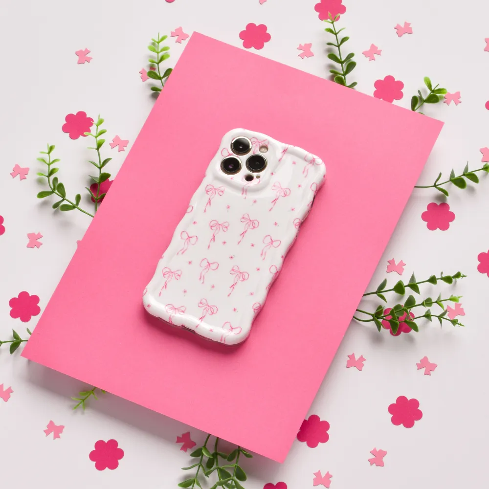Enhanced Comfort Wavy Phone Case - Dainty Bows