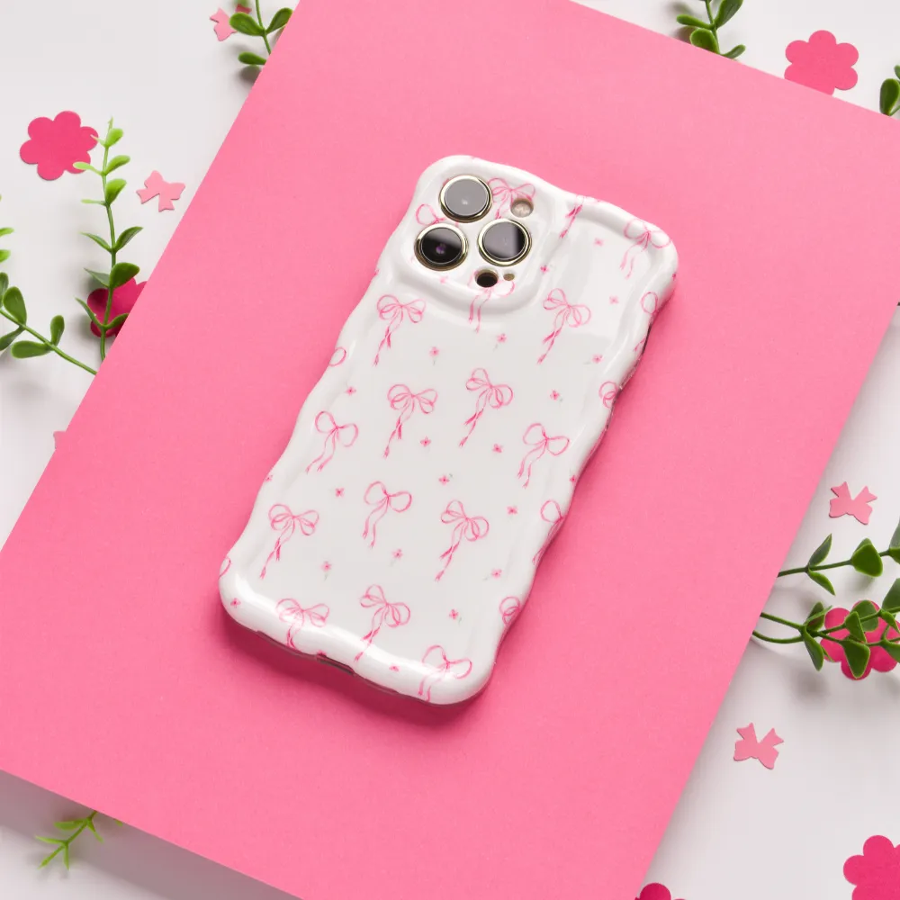 Premium Build Wavy Phone Case - Dainty Bows