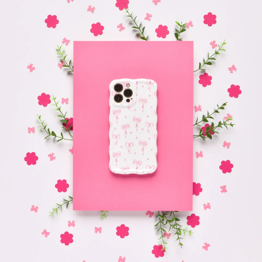Soft Shape Wavy Phone Case - Dainty Bows