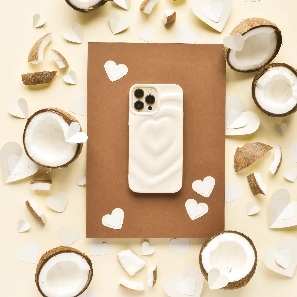 Comfort Detail Melting Heart Phone Case - Coconut Cream