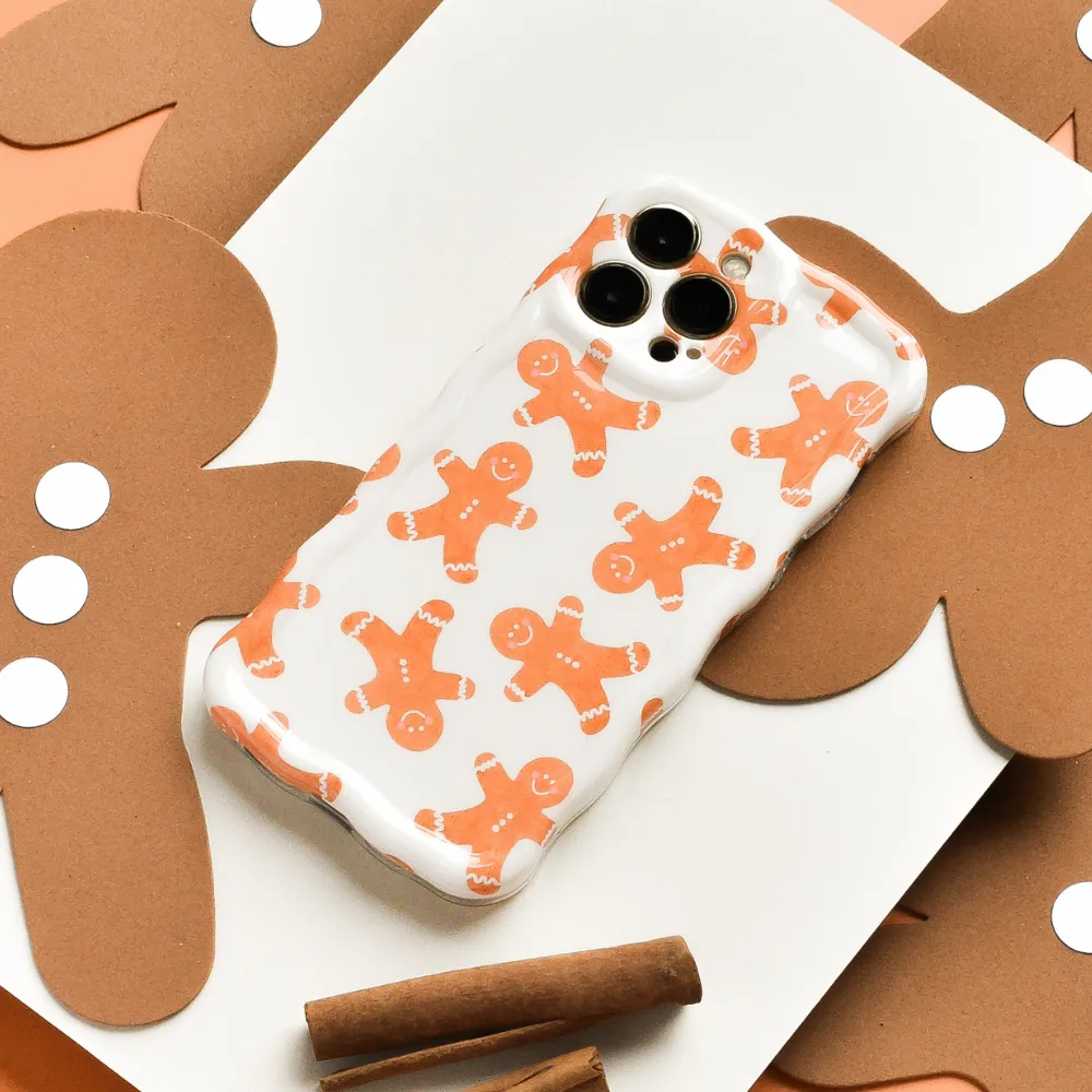 Wavy Phone Case - Gingerbread Treats Durable Shape Eco Friendly