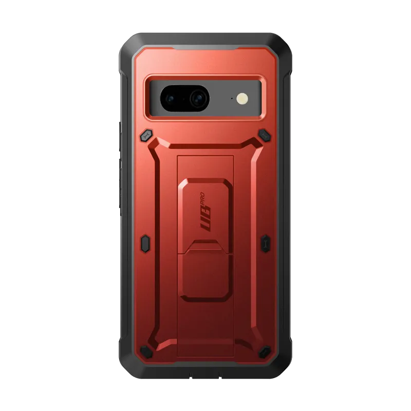 Smooth Grip Google Pixel 7 Unicorn Beetle PRO Rugged Holster Case-Metallic Red