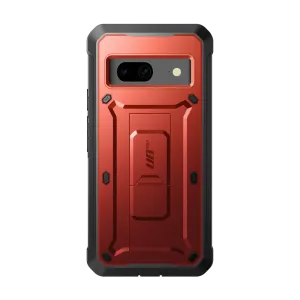 Smooth Grip Google Pixel 7 Unicorn Beetle PRO Rugged Holster Case-Metallic Red