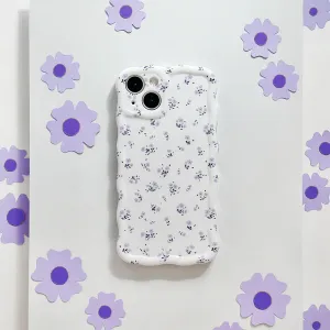 Matte Layer Student Friendly Wavy Phone Case - Ditsy Floral Periwinkle