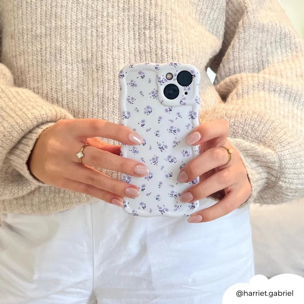 Smooth Shield Lightweight Build Quality Wavy Phone Case - Ditsy Floral Periwinkle