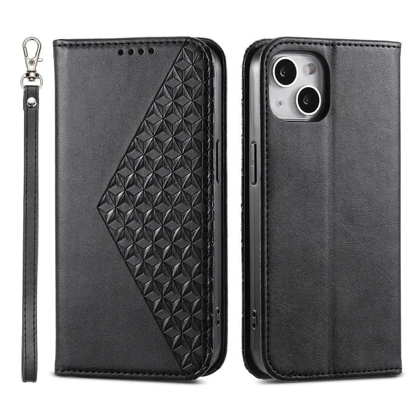 Luxury Coating PU Leather Flip Wallet Case for iPhone ?C Card Holder, Stand Function, Magnetic Closure