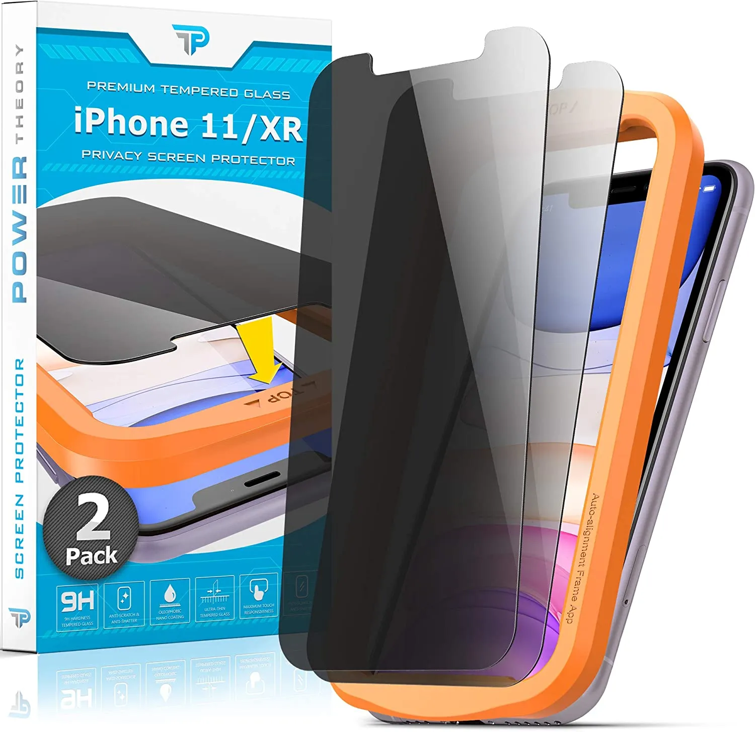 Ultra Smooth Screen Armor Max Ultra iPhone 11 / iPhone XR Tempered Glass Privacy Screen Protector [2-Pack]