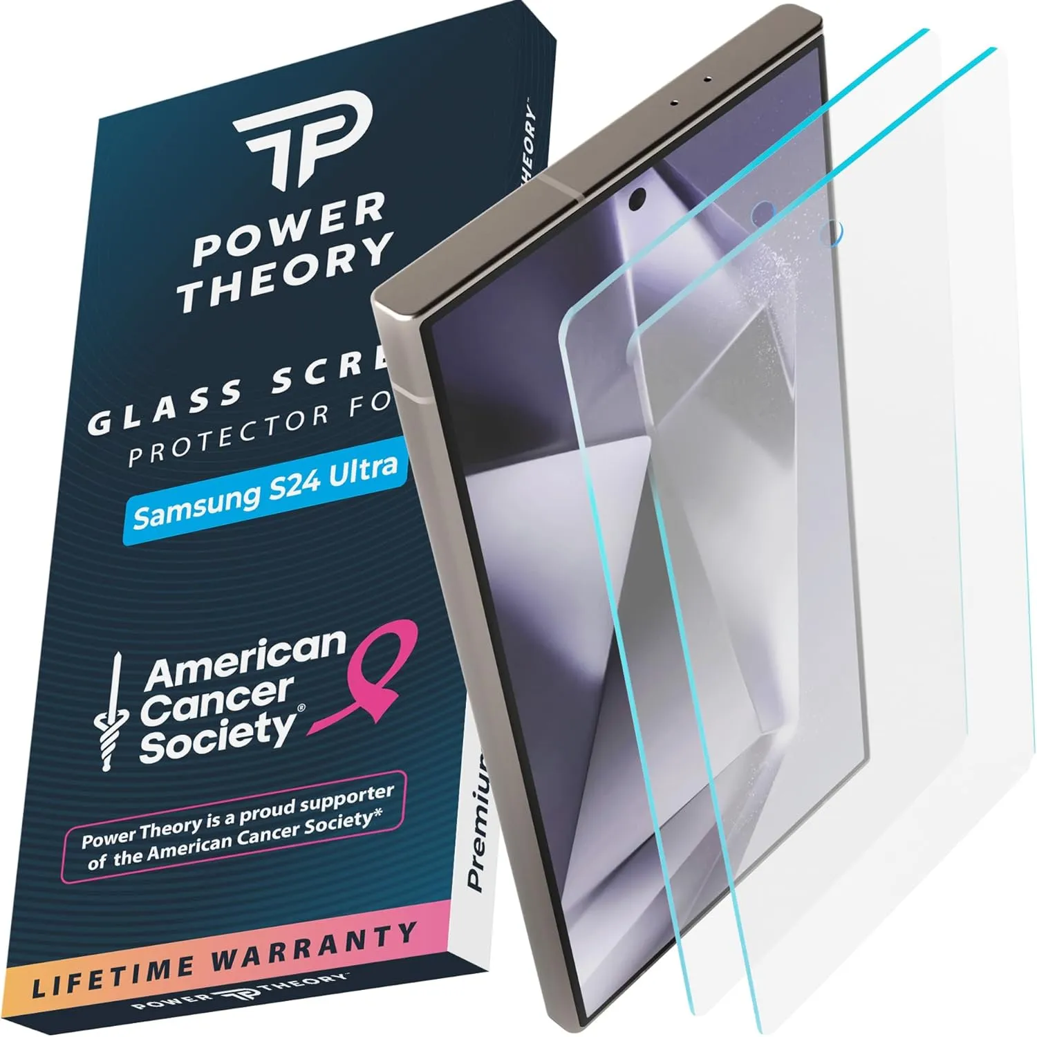 Samsung S24 Ultra Tempered Glass Screen Protector Benefitting The American Cancer Society [2-Pack] portable protection film